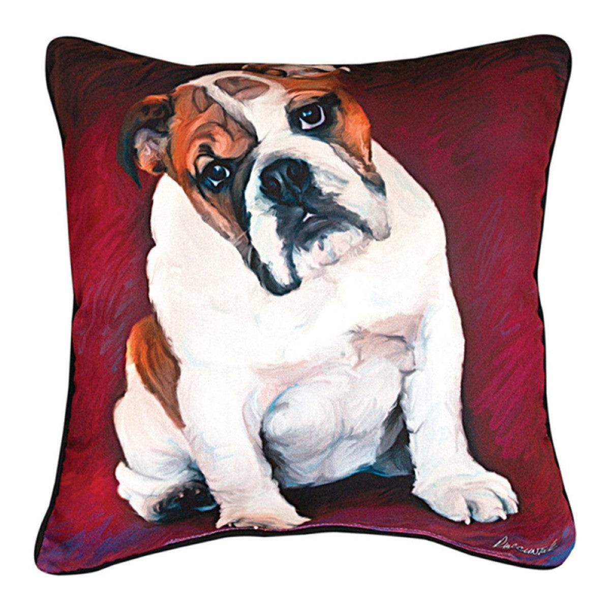 Bulldog Baby Throw Pillow By Manual Woodworkers & Weavers