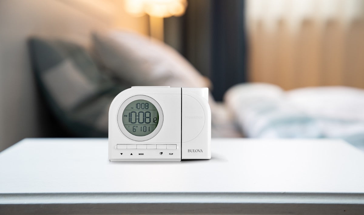 Bulova B1378 Galaxy LCD Projector Tabletop Alarm Clock