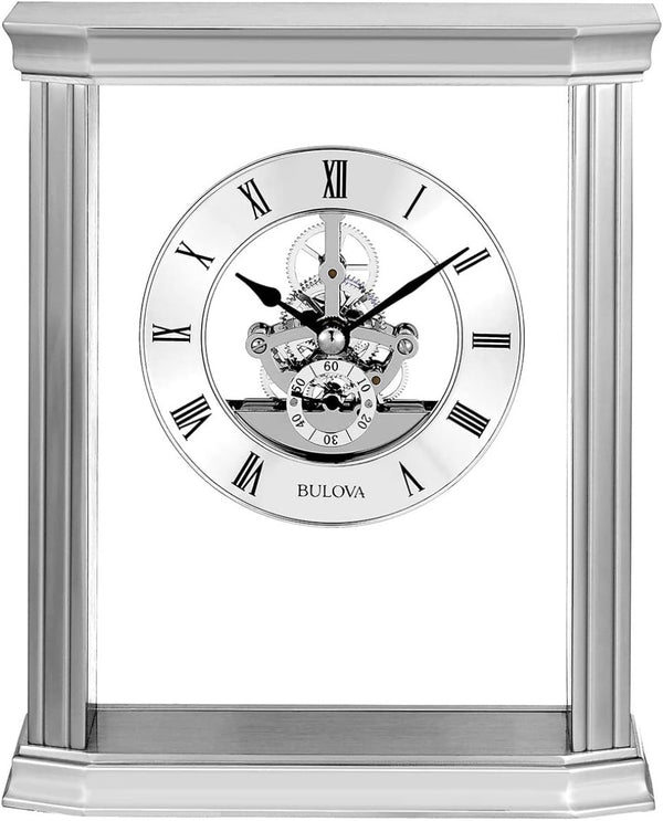 Bulova / Citizen Bulova B1716 Cate Floating Skeleton Metal Mantel Tabletop Clock (Open Box)