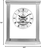 Bulova B1716 Cate Floating Skeleton Metal Mantel Tabletop Clock (Open Box)