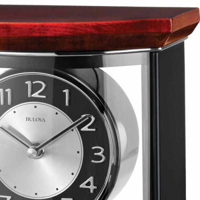 Bulova B1718 Gentry Solid Hardwood Piano Finish Tabletop Mantel Clock