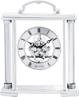 Bulova B1720 Adrienne Floating Skeleton Metal Mantel Tabletop Clock