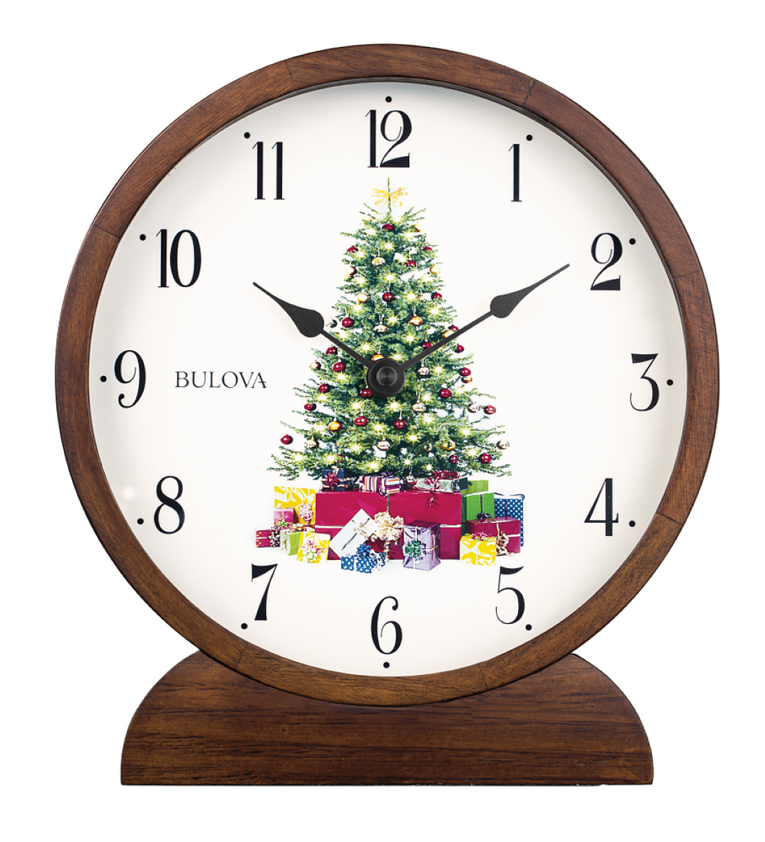 Bulova B1866 Holiday Sounds Christmas Tabletop Mantel Clock
