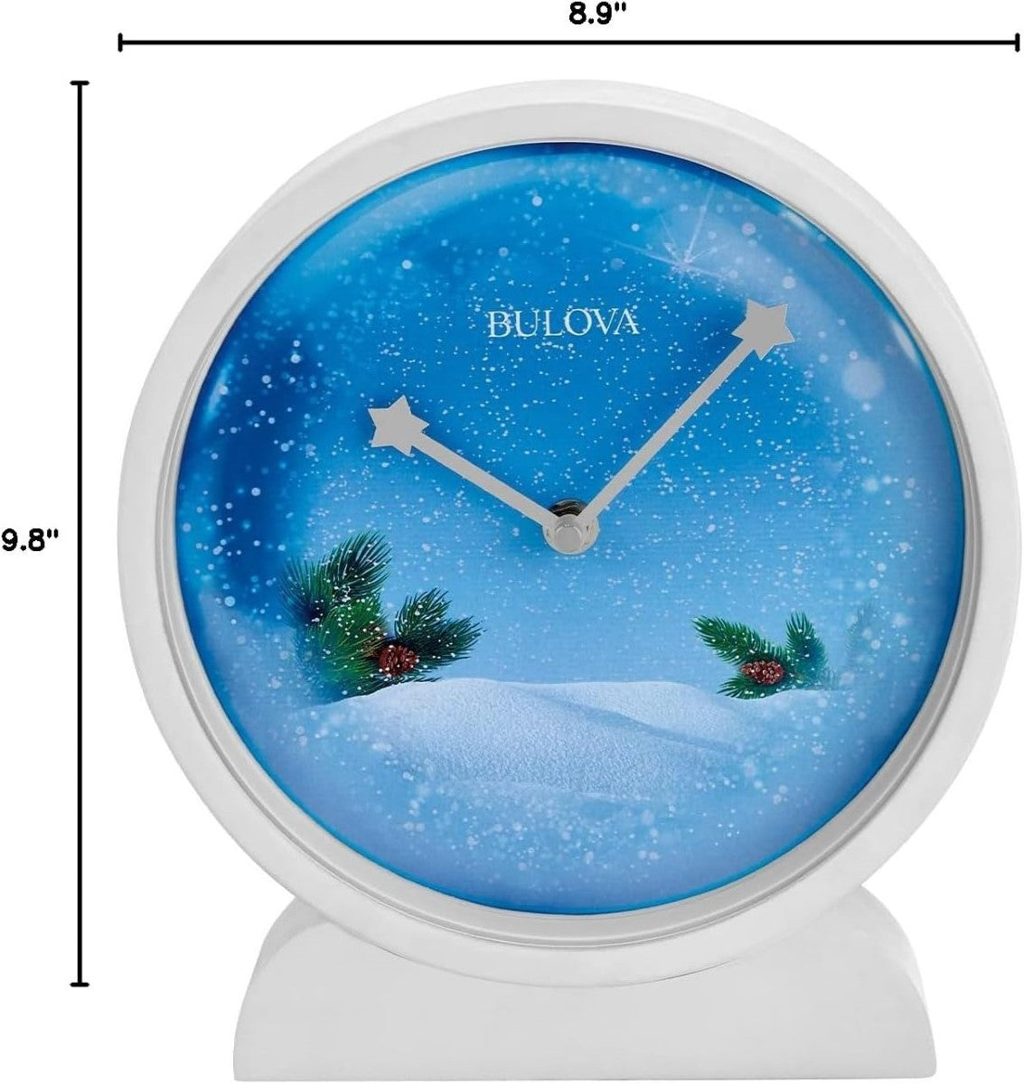 Bulova B1877 Winter Wonderland Holiday Tabletop Mantel Clock