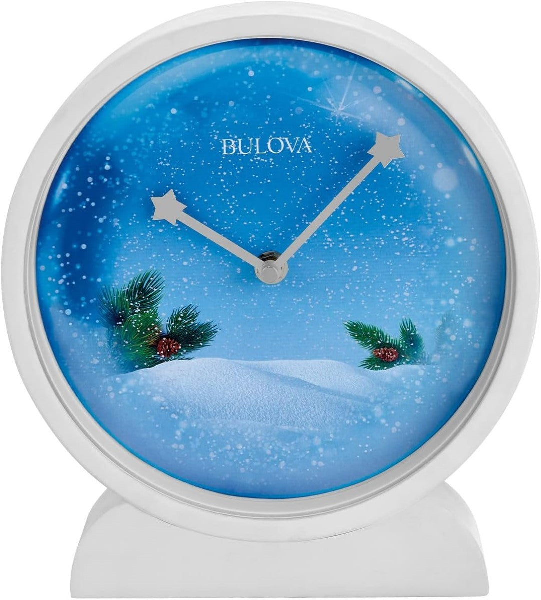 Bulova B1877 Winter Wonderland Holiday Tabletop Mantel Clock