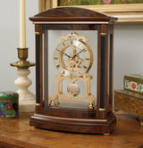 Bulova B2026 Valeria Skeleton Walnut Burl Mantel Tabletop Clock (Open Box)