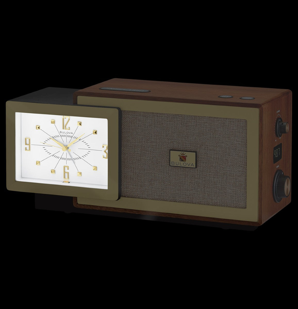 Bulova B7800 Precision Tone Bluetooth® Clock Radio, Walnut