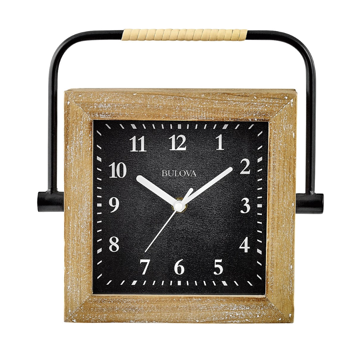 Bulova B8903 Watchman Natural Wood Tabletop Mantel Clock