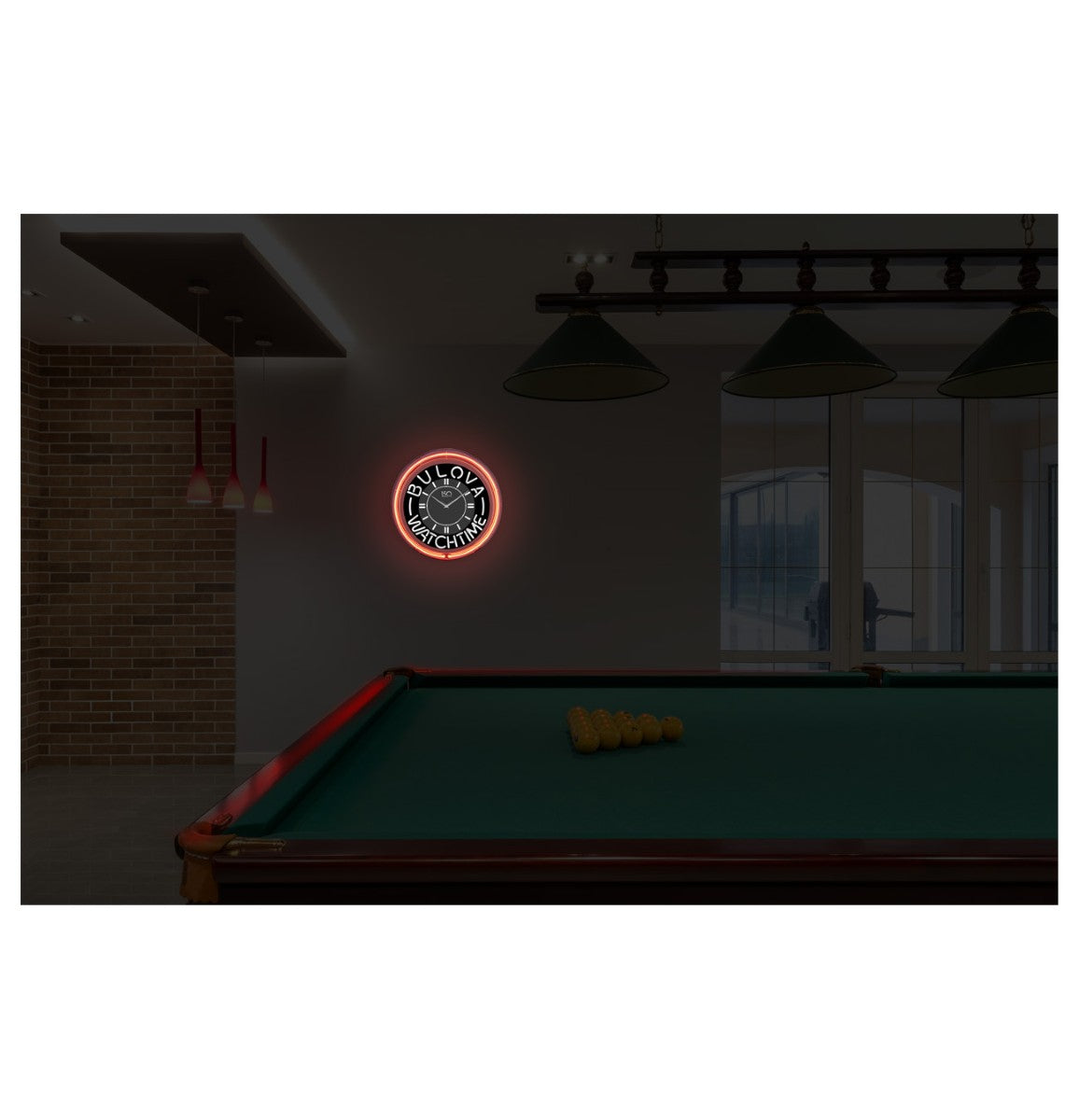 Bulova C1938 Watch Time Neon Wall Clock