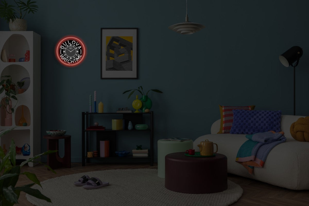 Bulova C1938 Watch Time Neon Wall Clock