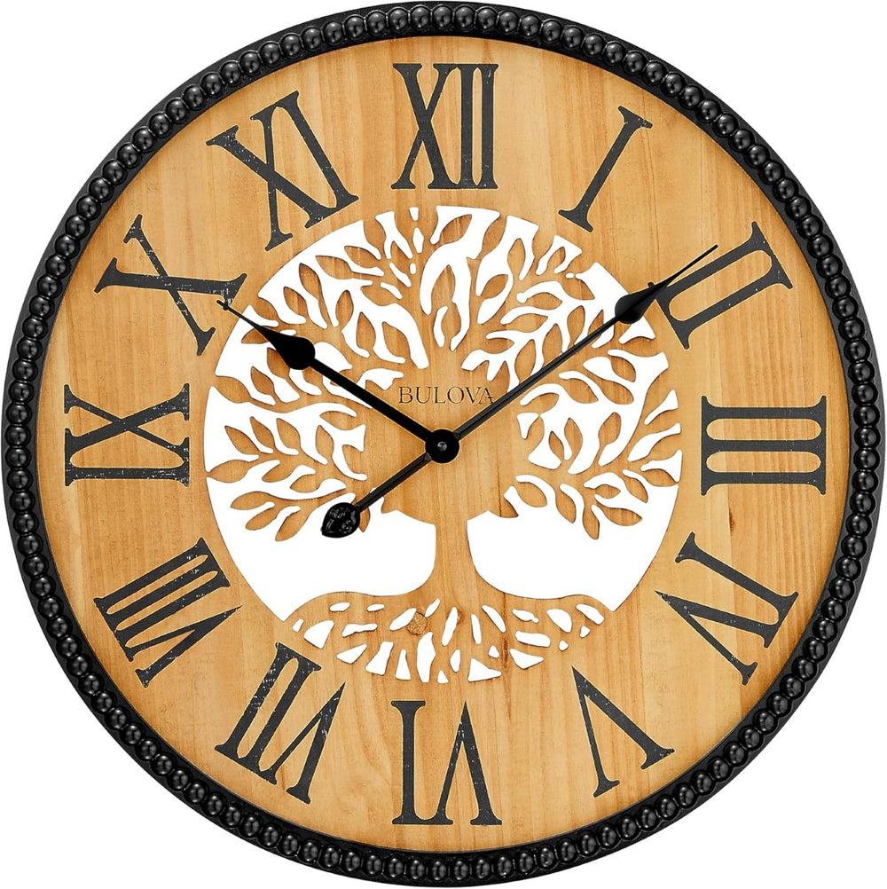Bulova C4378 Orchard Tree Wood Beaded 24″ Wall Clock