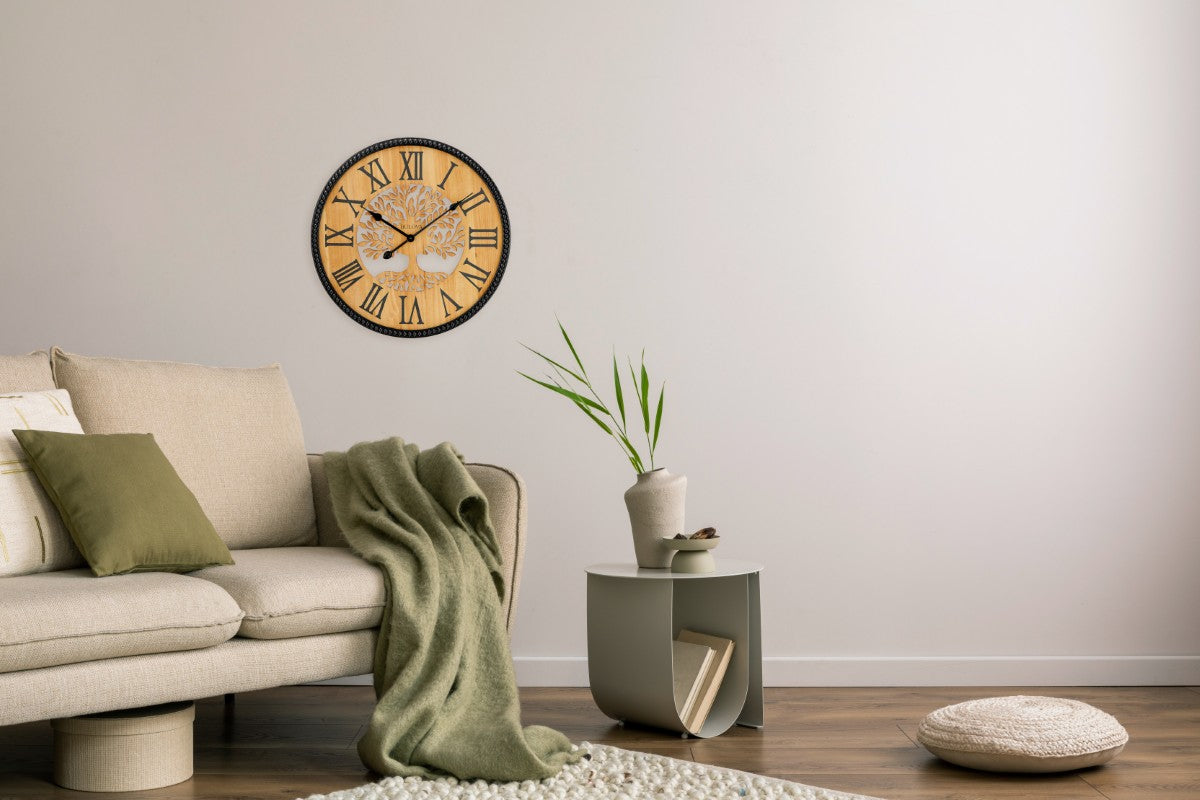 Bulova C4378 Orchard Tree Wood Beaded Wall Clock