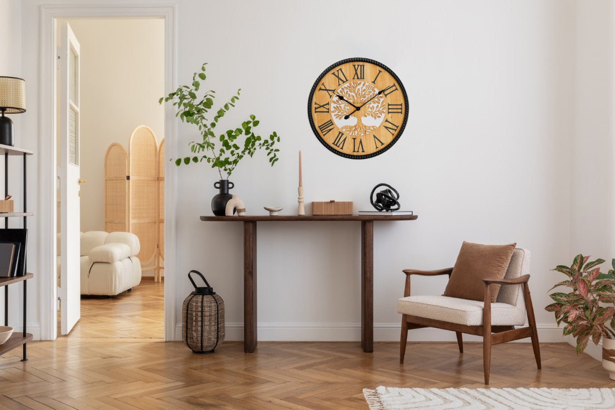 Bulova C4378 Orchard Tree Wood Beaded Wall Clock