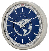 Bulova C4380 International World Time Blue 14" Wall Clock