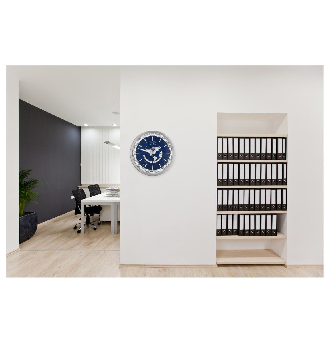 Bulova C4380 International World Time Blue Wall Clock