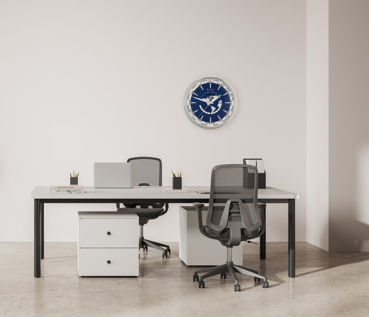 Bulova C4380 International World Time Blue Wall Clock