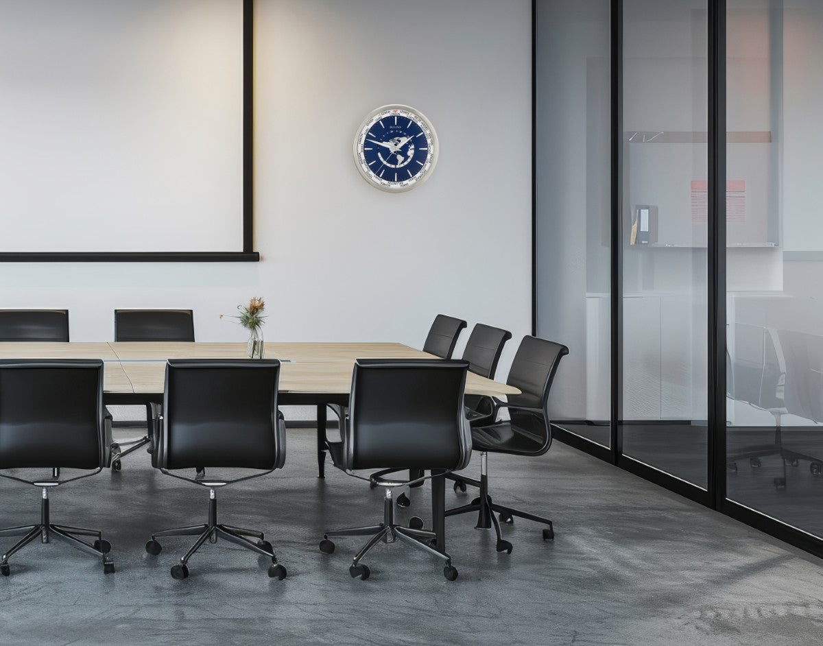 Bulova C4380 International World Time Blue Wall Clock