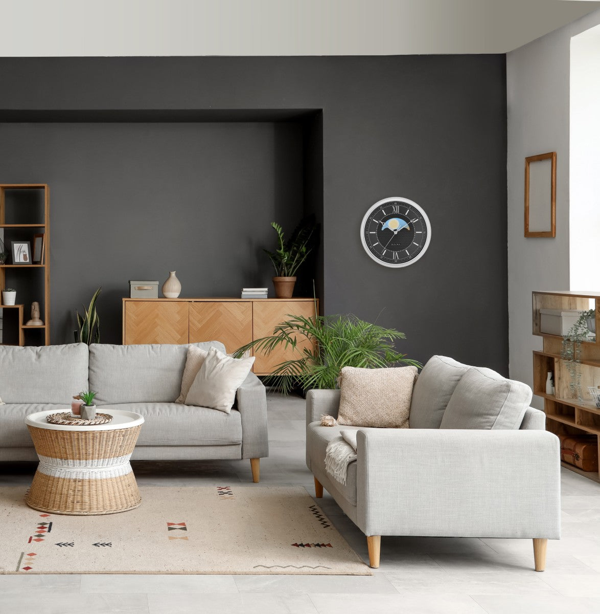 Bulova C4381 Tempus Fugit Day/Night Wall Clock