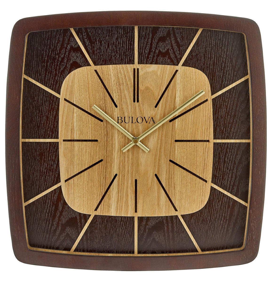 Bulova C4382 Darien Espresso Hardwood Retro Wall Clock