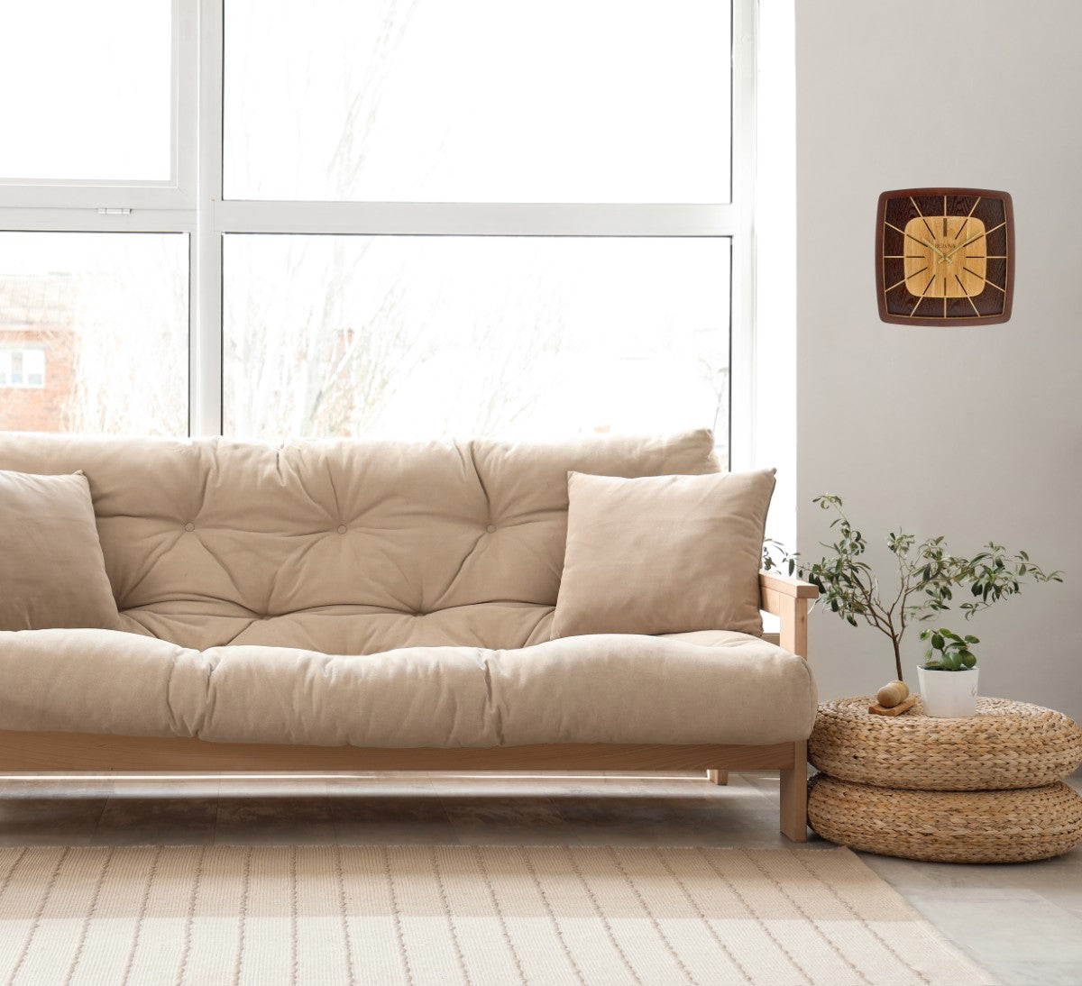 Bulova C4382 Darien Espresso Hardwood Retro Wall Clock