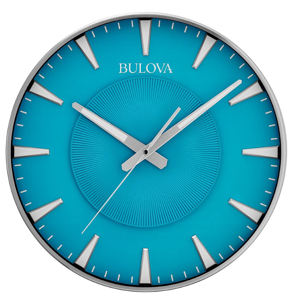 Bulova C4383 Medallion Blue Silent Sweep Modern 16" Wall Clock