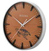 Bulova C4384 Loggerhead Turtle Silent Sweep 16" Wall Clock