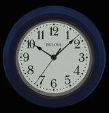 Bulova C4893 Beacon Blue Backlit Silent Sweep 10" Wall Clock (Open Box)