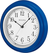 Bulova C4893 Beacon Blue Backlit Silent Sweep 10" Wall Clock (Open Box)
