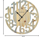 Bulova C4898 Artistic Distressed Wood 18" Wall Clock