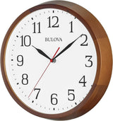 Bulova C4899 Clarity Wood Silent Sweep 12" Wall Clock