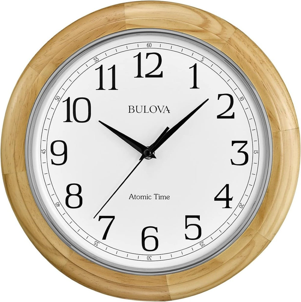 Bulova C5005 Atomic Time 3 Analog 12.5″ Wall Clock