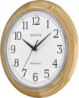 Bulova C5005 Atomic Time 3 Analog 12.5″ Wall Clock