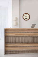 Bulova C5006 Dual Time Solid Pine Wood 12.5" Wall Clock