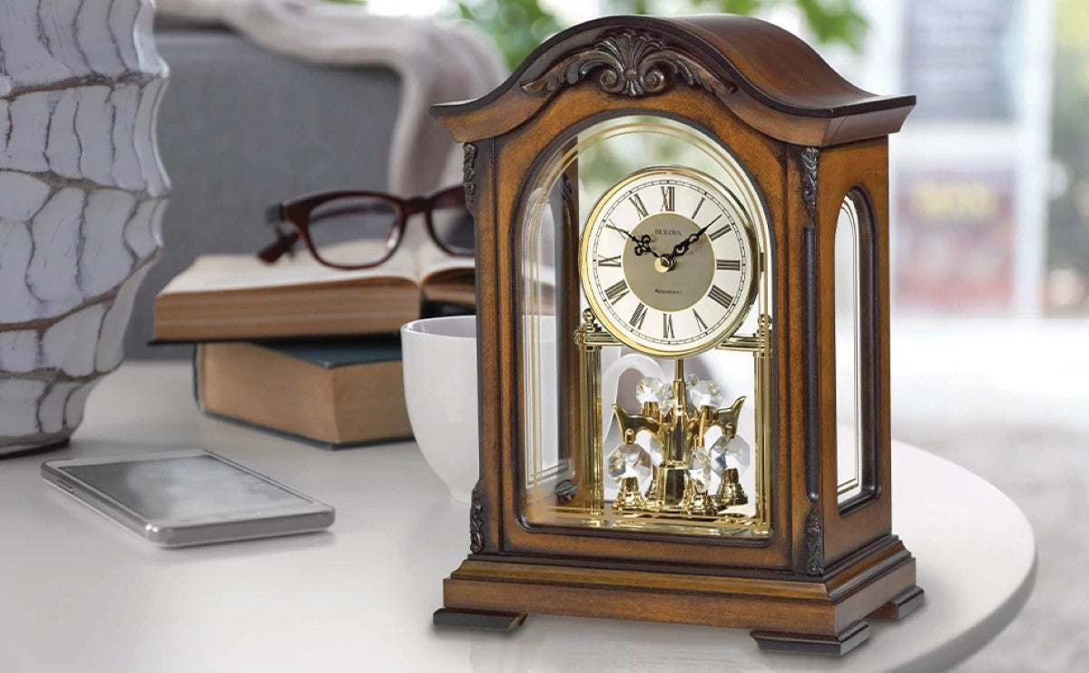 Bulova B1845 Durant Chiming Solid Wood Mantel Clock