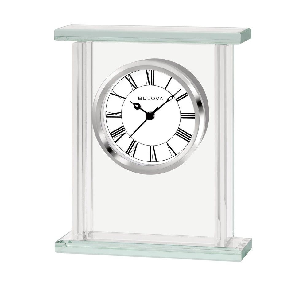 Bulova B1728 Cooper Beveled Glass Carriage Tabletop Clock