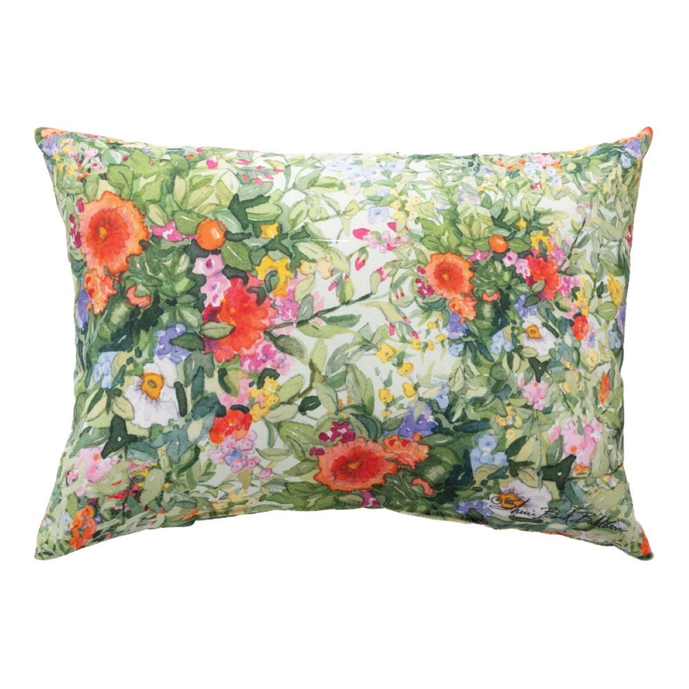 Butterfly Squares All Over Florals Climaweave Throw Pillow 18" x 13" By Sherri Buck Baldwin