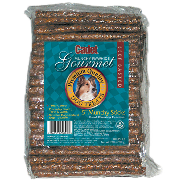 Cadet Cadet Rawhide Munchy Sticks, 5 inches 100 pack