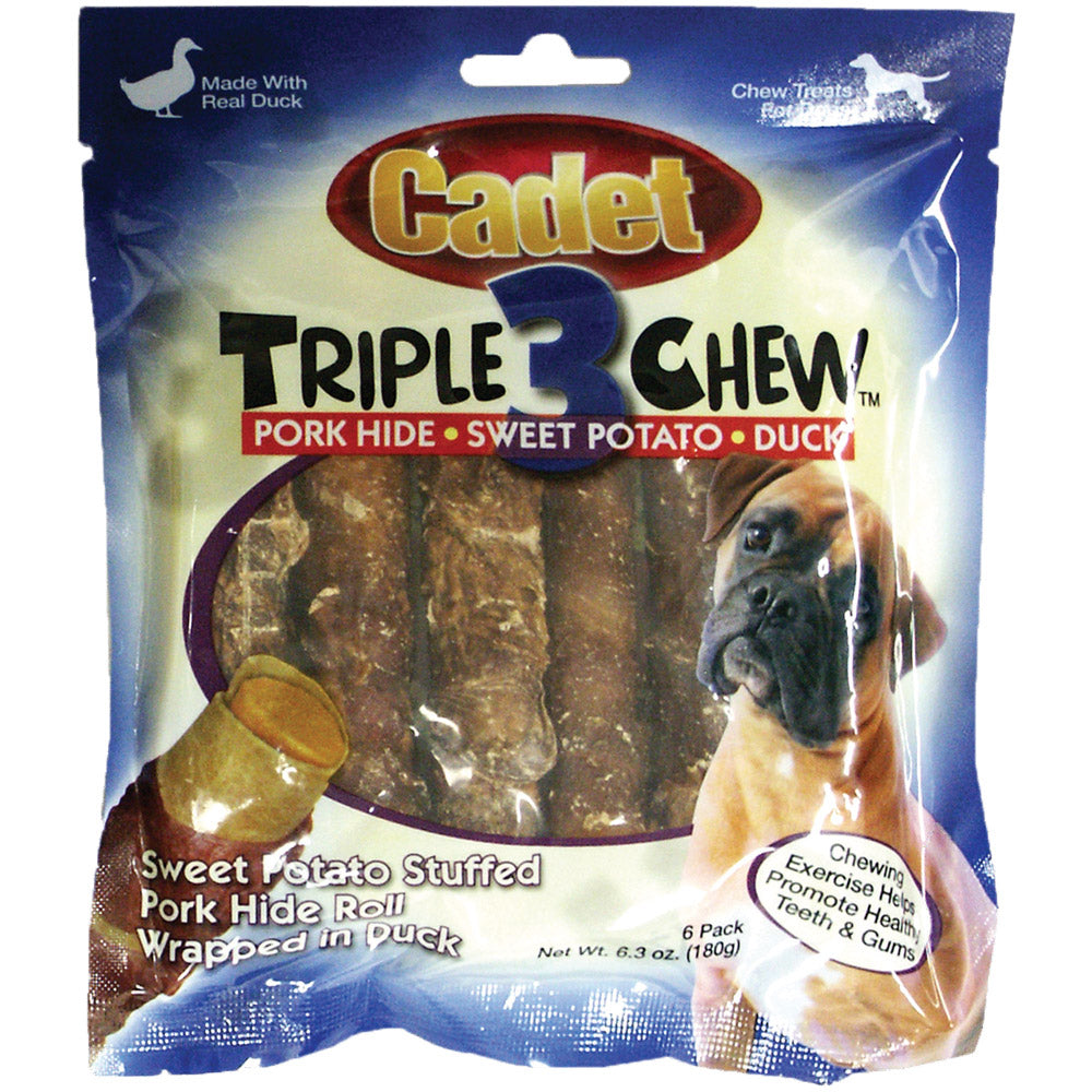 Cadet Triple Chew Treats, 6 pack - Duck and Sweet Potato