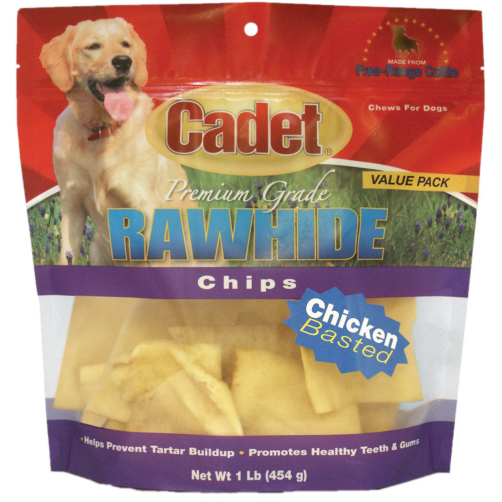 Cadet Rawhide Chips, 1 lb - Chicken Basted