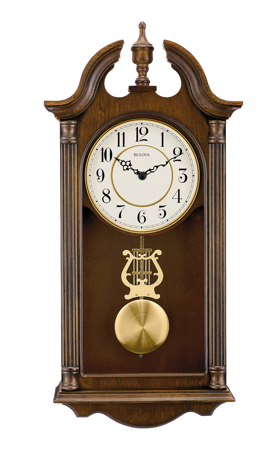 Bulova C1517 Saybrook Cherry Triple Chime Pendulum 20.5" Wall Clock