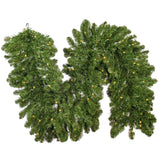 Vickerman Artificial Oregon Fir Garland, 9' x 24", Warm White Wide Angle LED