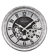 Bulova C4339 Industrial Metal Geared Wall Clock