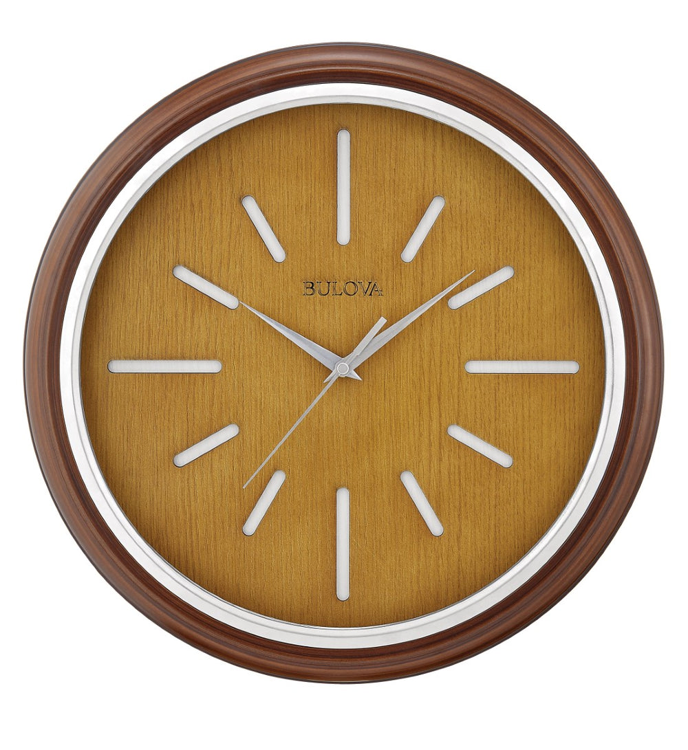Bulova C4346 Elmyra Modern Mid-Century 15.6" Wall Clock