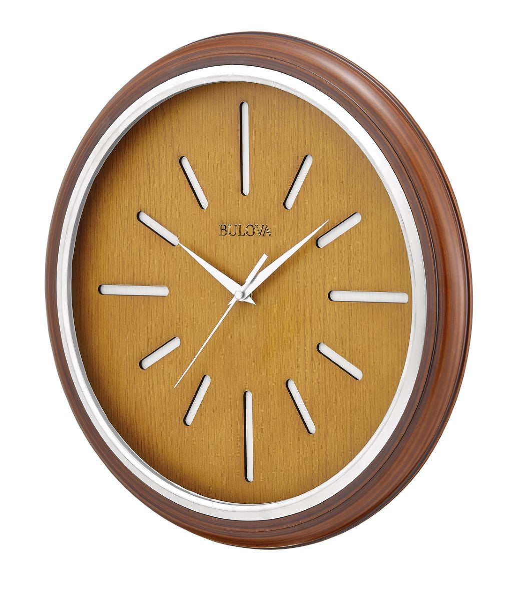 Bulova C4346 Elmyra Modern Mid-Century Wall Clock
