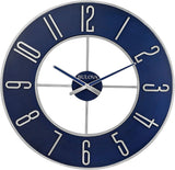 Bulova C4809 Blue Steel Modern Metal 27" Wall Clock