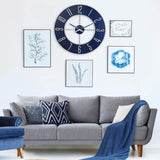 Bulova C4809 Blue Steel Modern Metal 27" Wall Clock