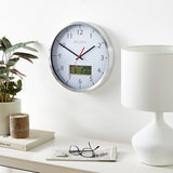 Bulova C4810 Manager LCD Temperature and Calendar 14" Wall Clock