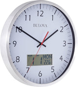 Bulova C4810 Manager LCD Temperature and Calendar 14" Wall Clock