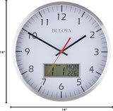 Bulova C4810 Manager LCD Temperature and Calendar 14" Wall Clock