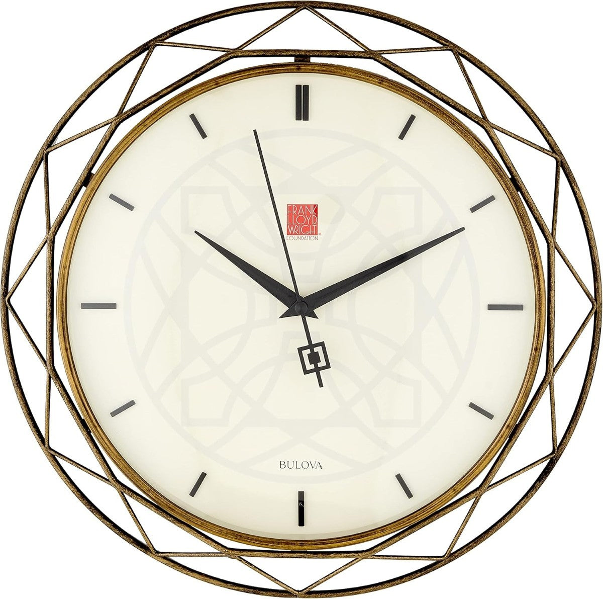 Bulova C4834 Luxfer Prism Frank Lloyd Wright Wall Clock